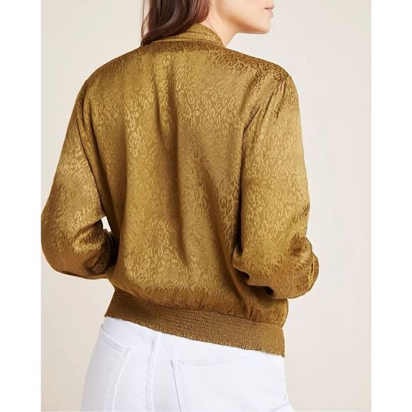 Anthropologie Mauve Silky Bomber Jacket size S Zip Up - Picture 2 of 12